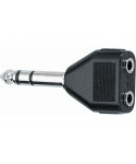 Quik lok ad/23 adattatore audio jack 6.3 mm stereo / 2 jack 3.5 mm stereo femmina