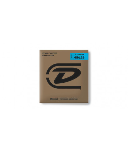 Dunlop DBFS45125 Corde Flatwound per basso 45-125 Medium-5/Set