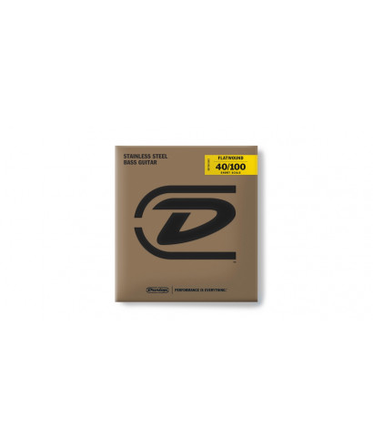 Dunlop DBFS40100S Corde basso Flatwound Light Scala corta Set/4