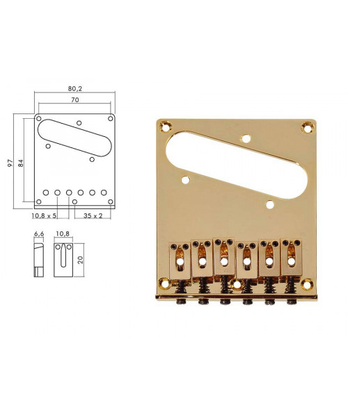 Boston T-66-G Ponte attaccacorde per chitarra ele