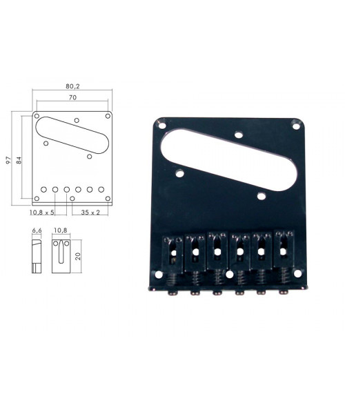 Boston T-66-B Ponte attaccacorde per chitarra ele