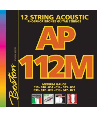 Boston AP-112-M Wide strings for acoustic guitar 12 strings