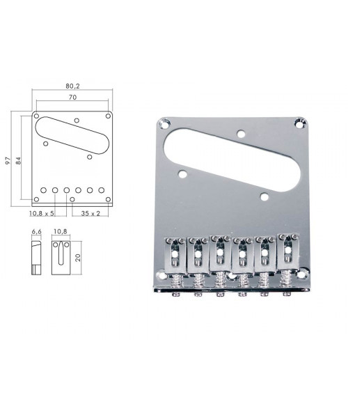 Boston T-66-C Ponte attaccacorde per chitarra ele