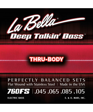 LaBella 760FS-TB Muta di corde lisce per basso 4 corde thru-body