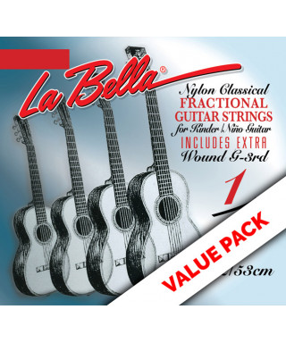 LaBella FG12PK Pack mute di corde per chitarra kinder 1/2 3/4 7/8