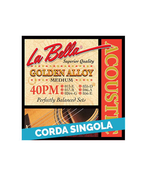 LaBella 41PM 1st - 40PM .014 Corda singola per chitarra acustica