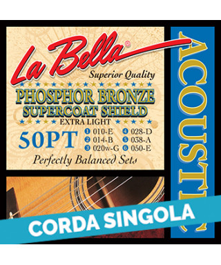 LaBella 52PT 2nd - 50PT .014 Corda singola per chitarra acustica