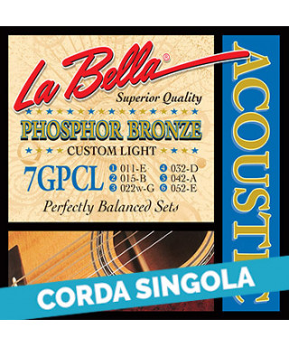 LaBella 72GPCL 2nd - 7GPCL .015 Corda singola per chitarra acustica