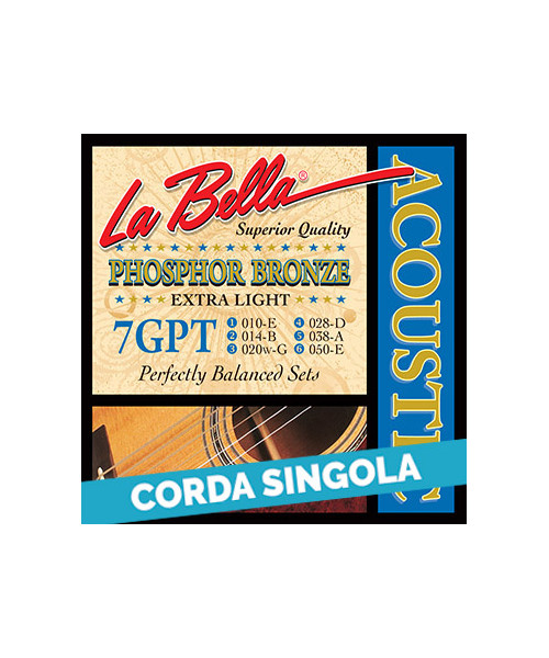 LaBella 75GPT 5th - 7GPT .038 Corda singola per chitarra acustica