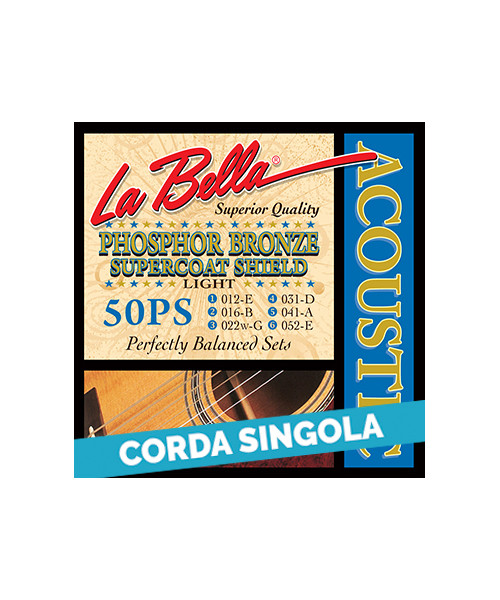 LaBella 52PS 2nd - 50PS .016 Corda singola per chitarra acustica